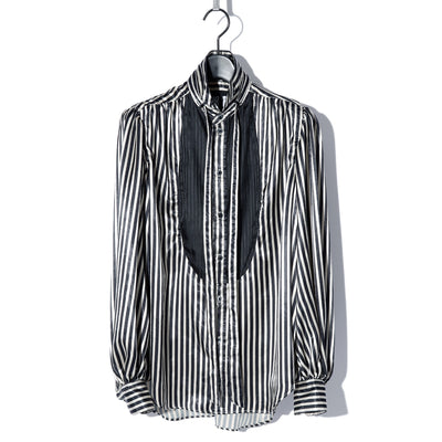 BISHOP SLEEVE STRIPED PIRATE SHIRT / BLACK STRIPE