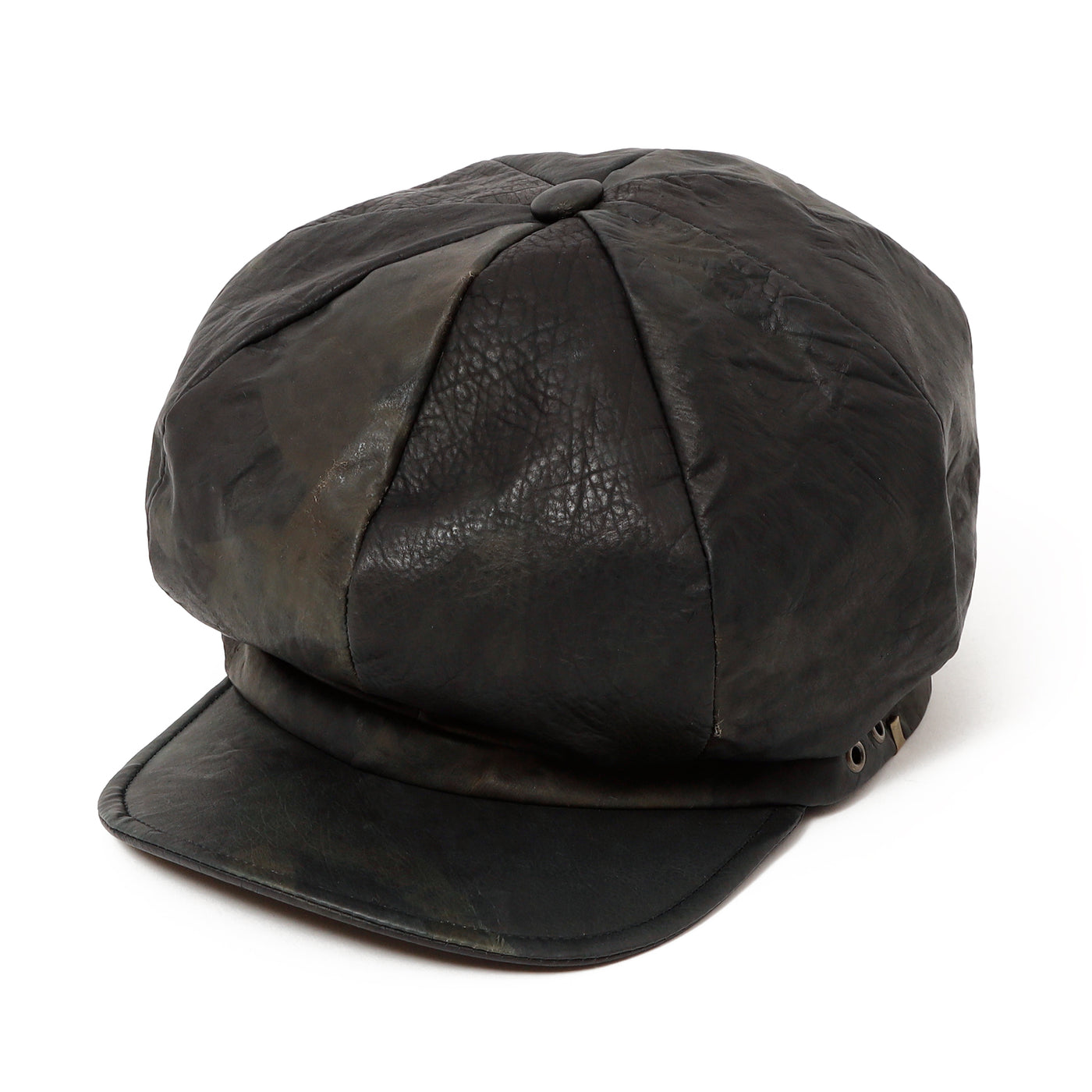 Bleached Leather Casquette / BLACK