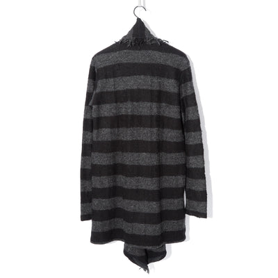 DamageBorder ShawlCardigan / Black&Gray