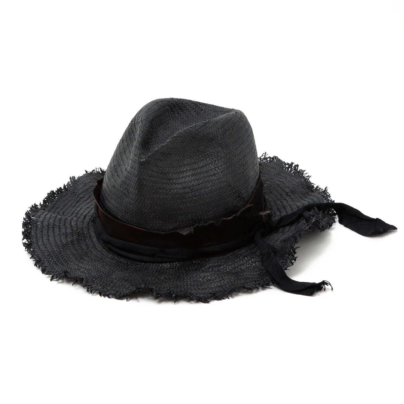 Black Paper Fedora Hat / BLACK