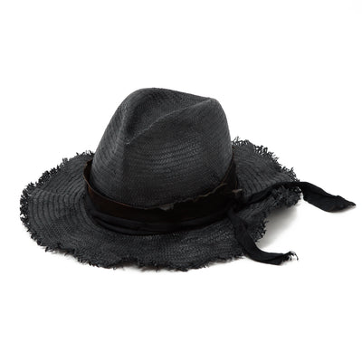 Black Paper Fedora Hat / BLACK