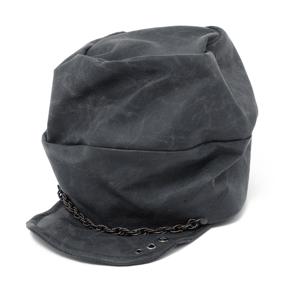 triangles hat(トライアングルズハット) Leather Chain Turn Cap