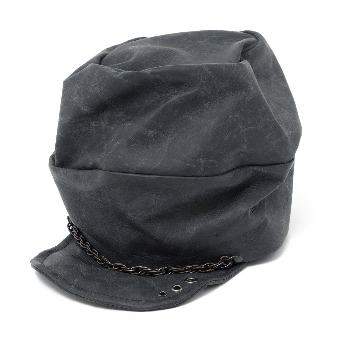 triangles hat(トライアングルズハット) Leather Chain Turn Cap