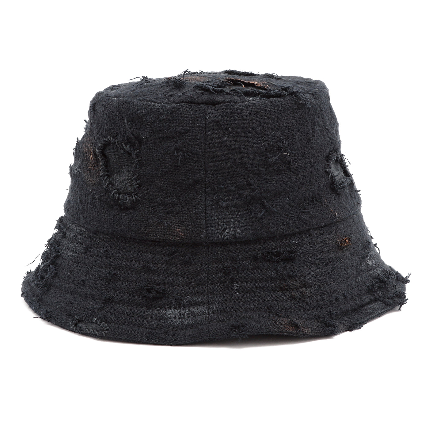 Damege&Burned Double Face Bucket Hat / BLACK