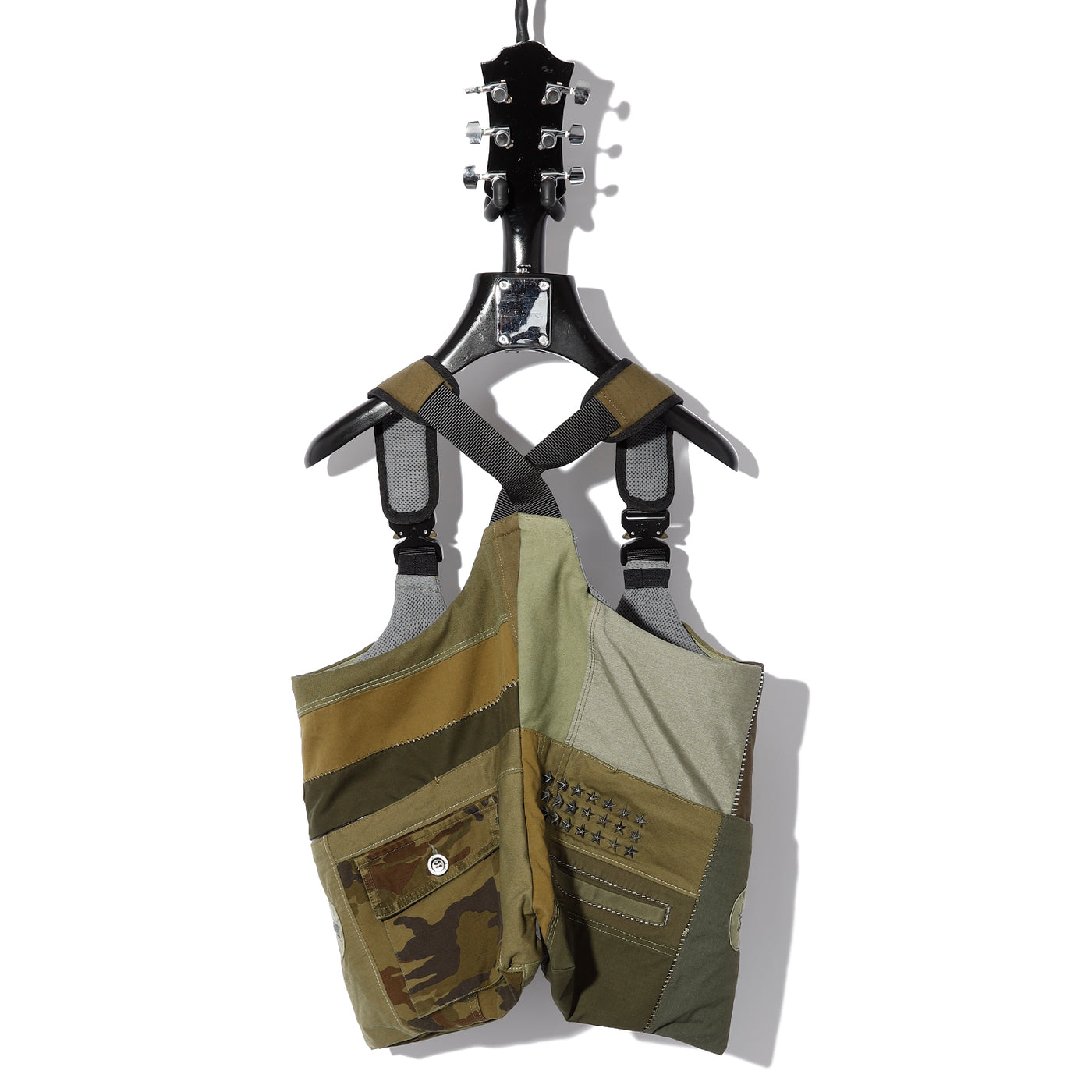 REMAKE PATCH WORK TACTICAL BODYBAG VEST / A:MIX KHAKI PATCH WORK