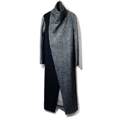 Tweed Changing High Color Wrap Maxi Coat / TWEED