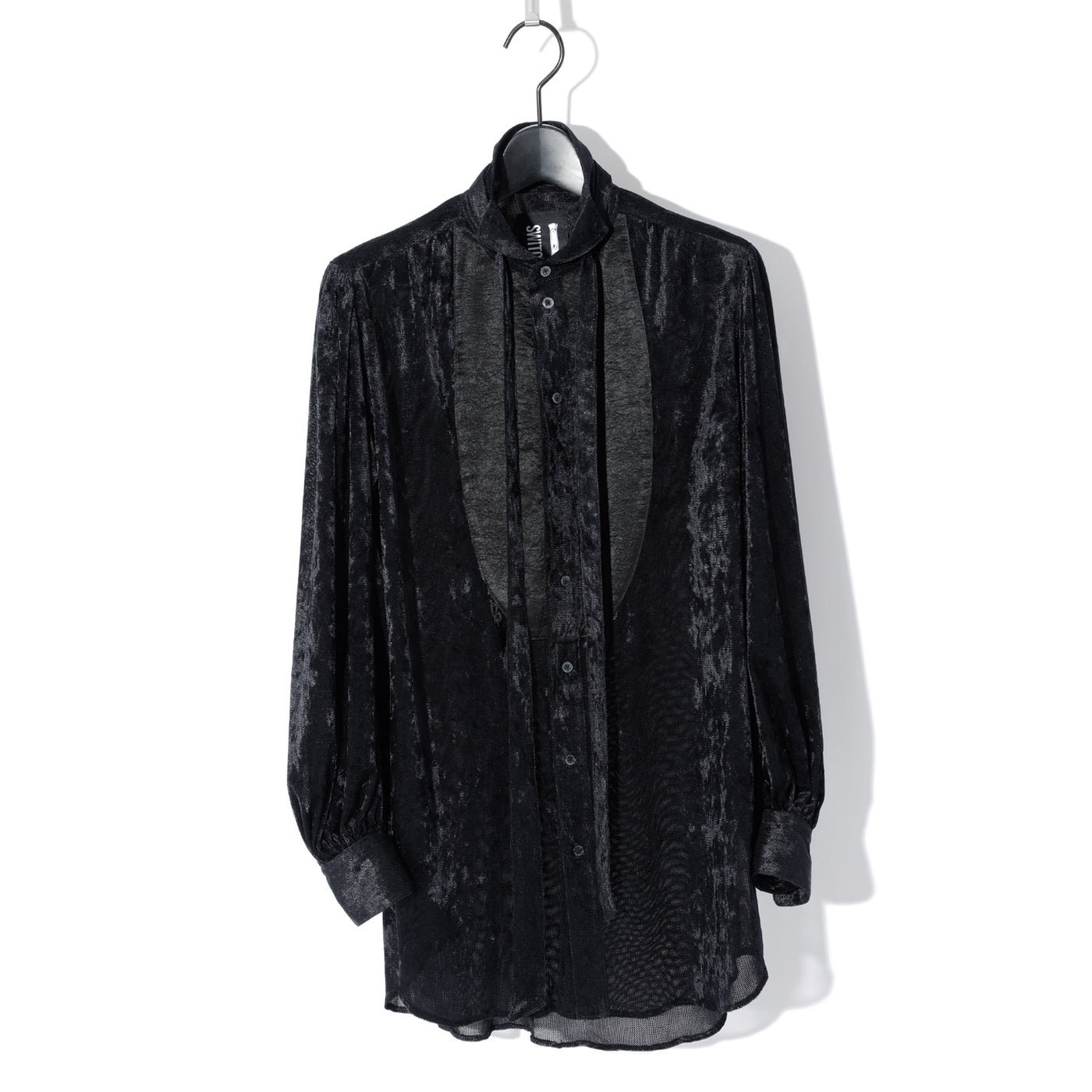 VELOUR VEIL PIRATE SHIRT / BLACK
