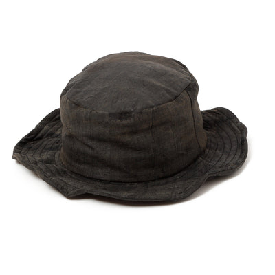 Charcoal Leather Bucket Hat  / CHARCOAL