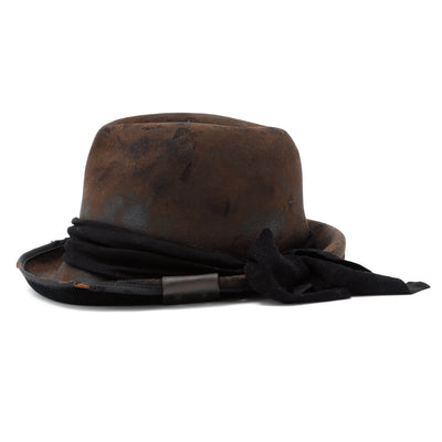 Wool Burned Rolled Hat / BROWN