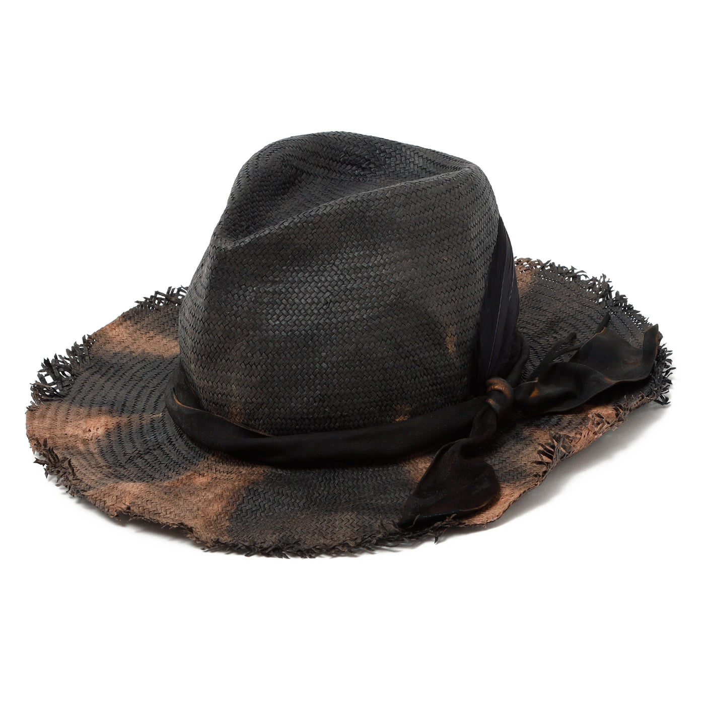 Bleach Paper Feather Fedora Hat / BLACK