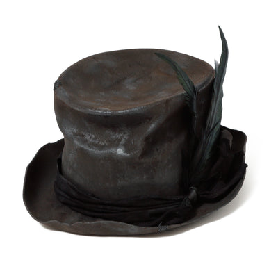 Charcoal Crow Crash Silk Hat / BLACK