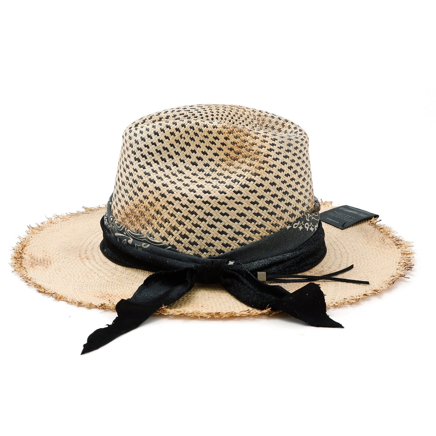 SandSpray Leather&Bandana Burned Panama Hat / BEIGE