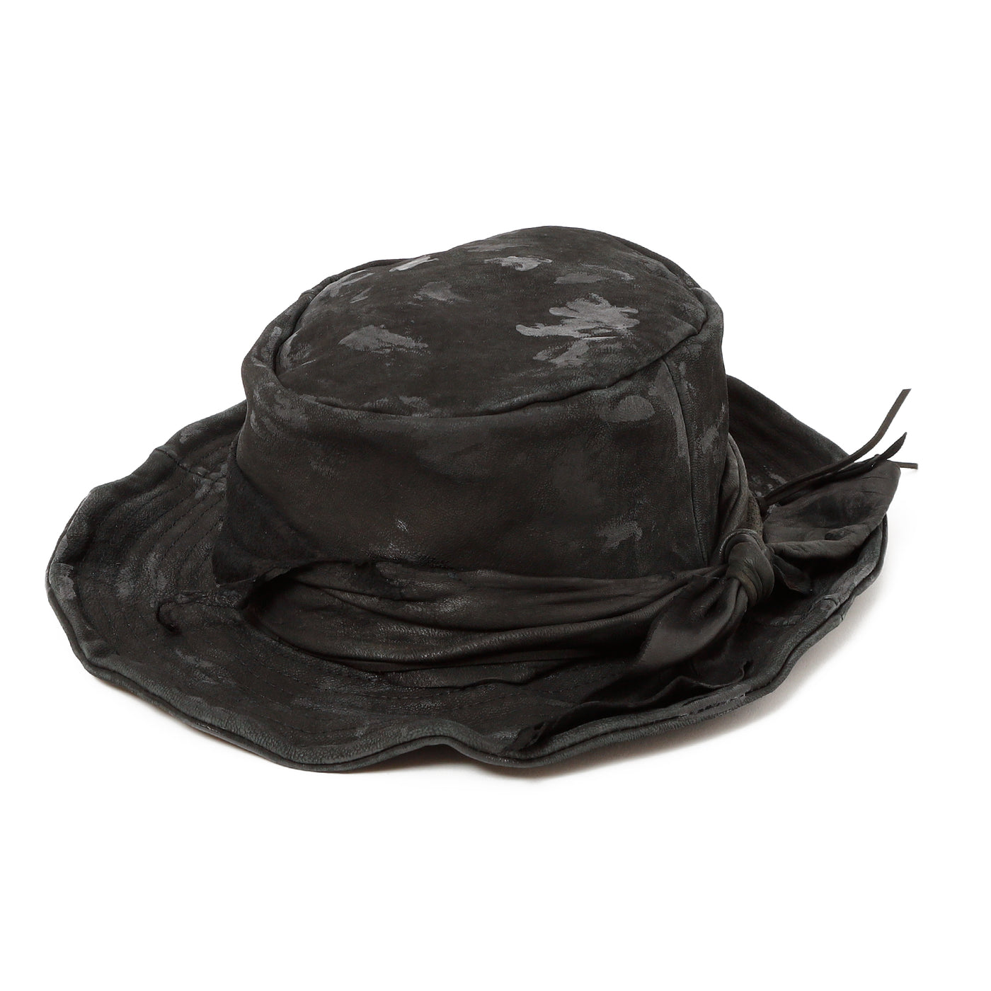 Painting Leather Bucket Hat / BLACK