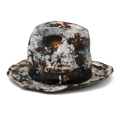 Painting&Burned Fedora Hat / BLACK