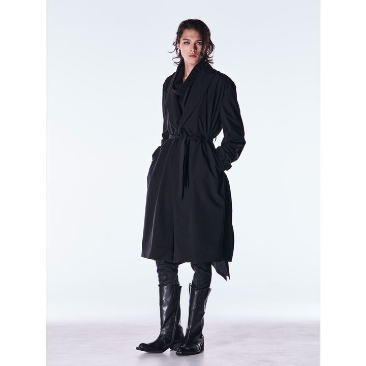 kiryuyrik(キリュウキリュウ)Taffeta DrapeChesterCoat / Black – ANRE