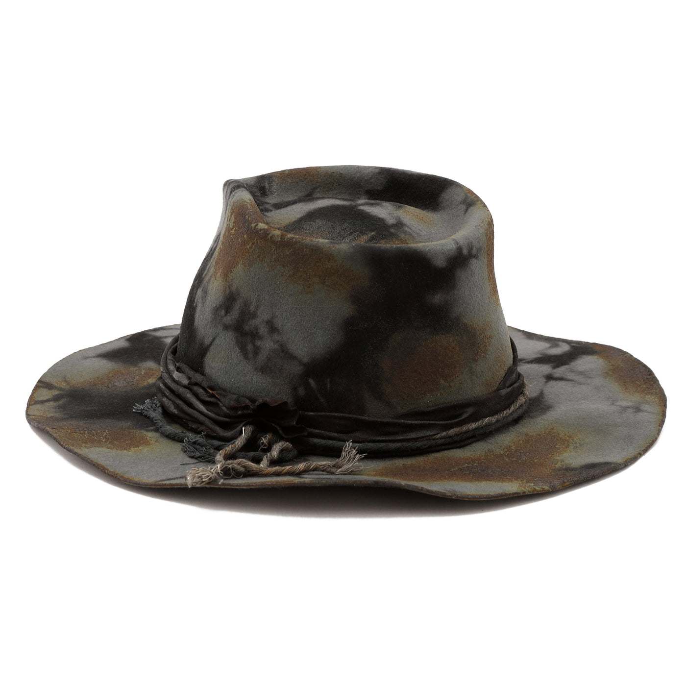Wool Burned Dyed Hat / BLACK