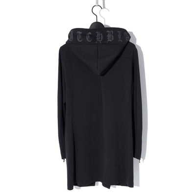 HIGH-NECK LONG HOODIE JK / BLACK