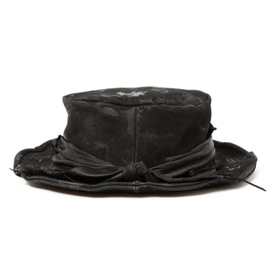 Painting Leather Bucket Hat / BLACK