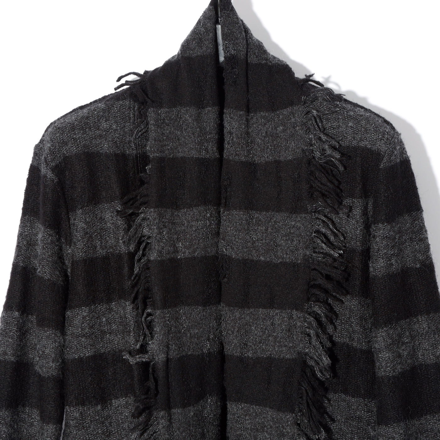 DamageBorder ShawlCardigan / Black&Gray