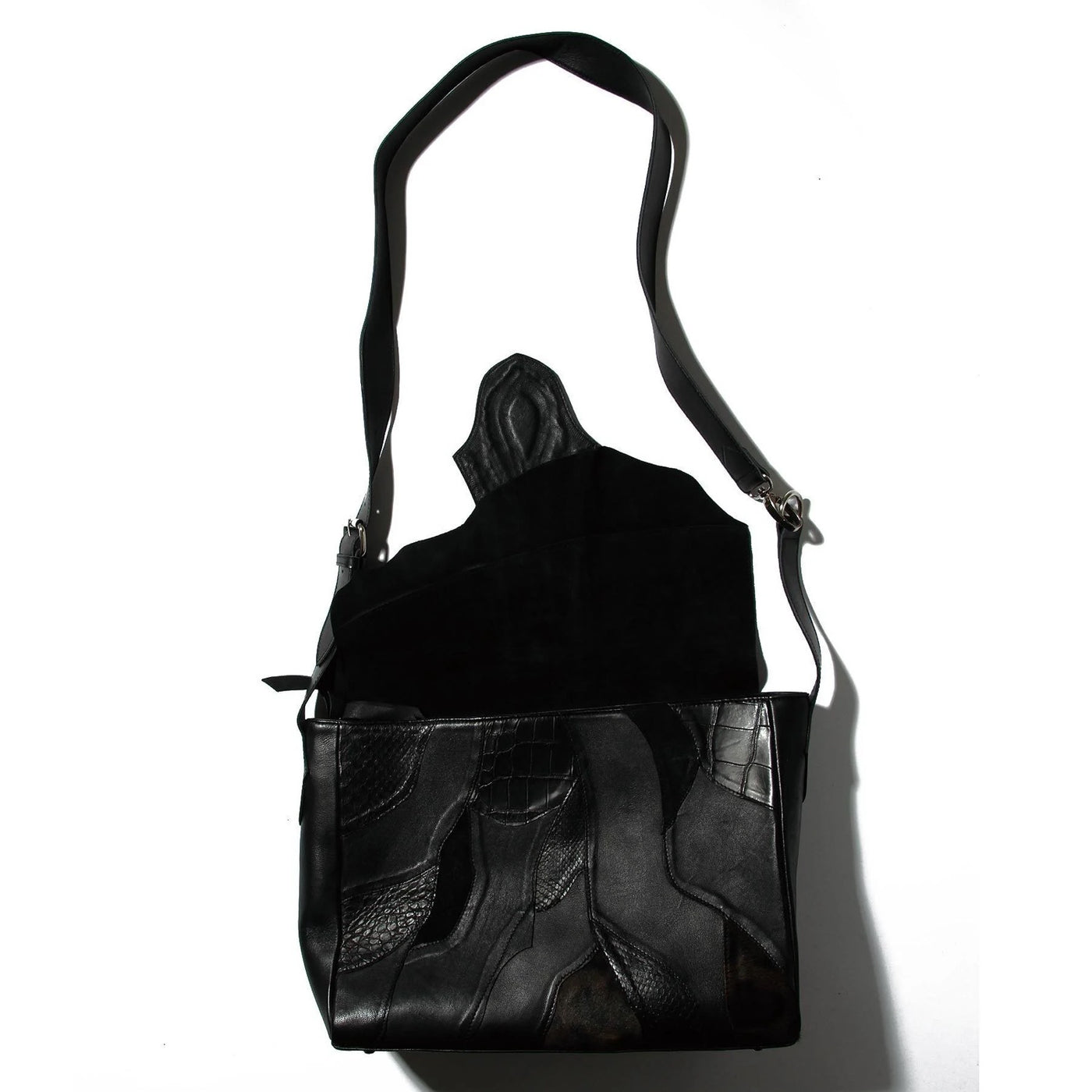 Peacock Feathers Shoulder Bag / BLACK