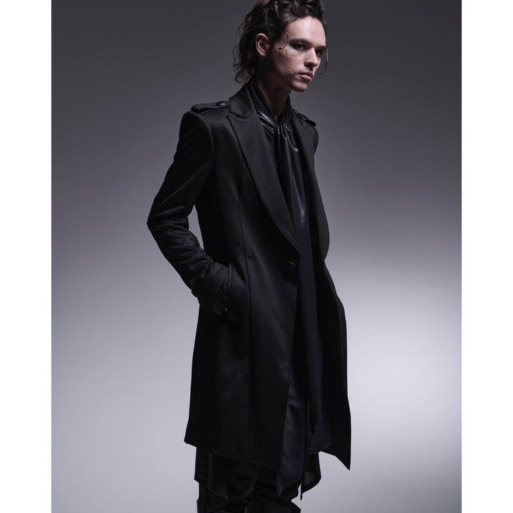 kiryuyrik(キリュウキリュウ)KerseyJersey EpauletPeackedLongJacket