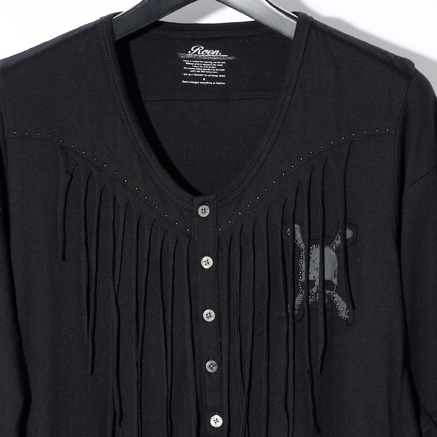 REMAKE DOCKING HENLEY NECK LONG BIG-T / BLACK