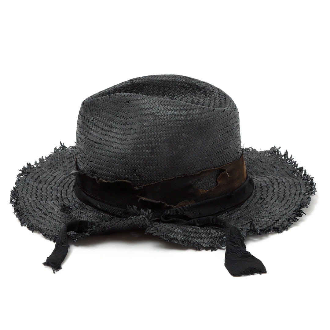 triangles hat 黒のハット triangles hat(トライアングルズハット) Bleached Black Leather Turn