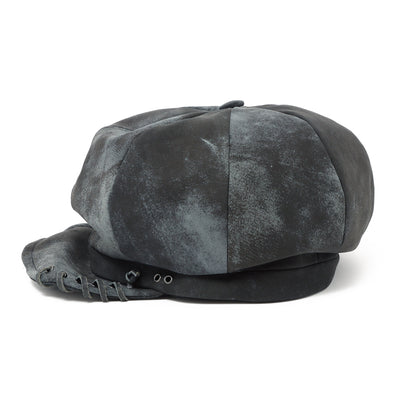 Eyelet Leather Casquette / BLACK