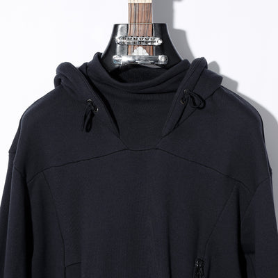 «CORDURA»NYLON HEAVY SWEAT HIGH-NECKED P/O HOODIE / B:BLACK