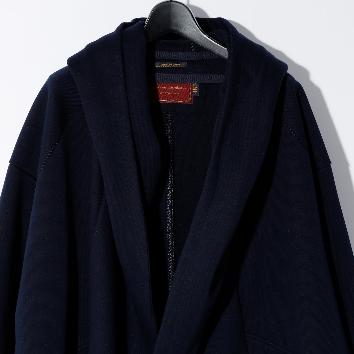 OVERLOCK STITCHING SWEAT WARP HOODIE COAT / C:NAVY
