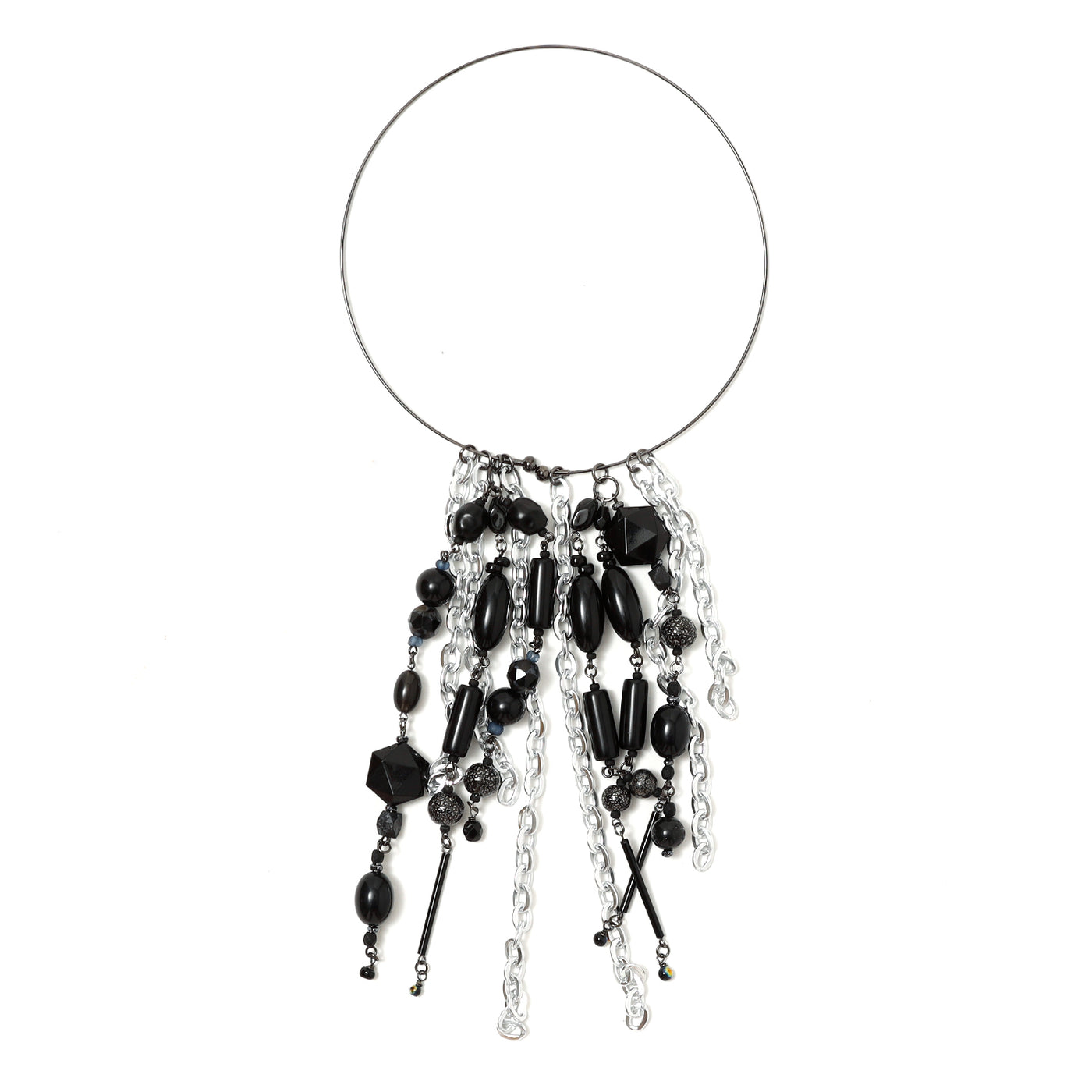 深淵 / Abyss / woden / necklace / BLACK/SILVER
