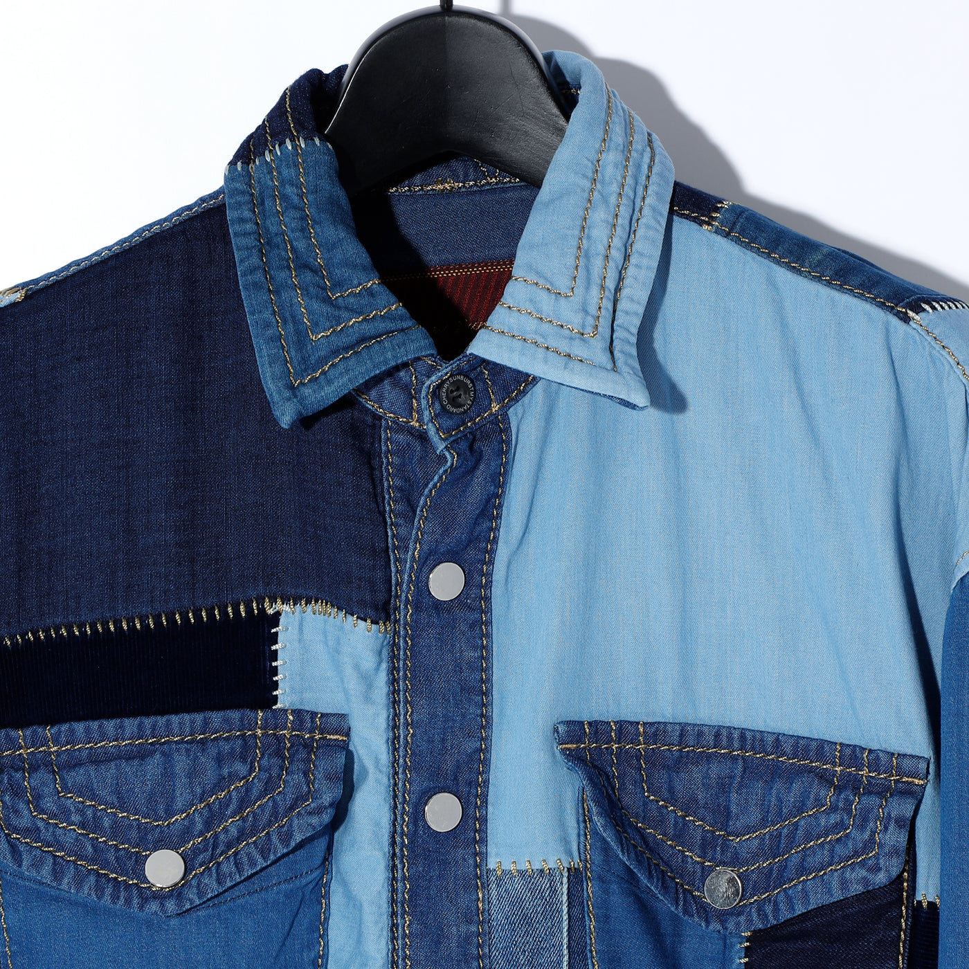 REMAKE PATCH WORK OVERSIZED SHIRT BLOUSON / A:MIX INDIGO PATCH  WORK