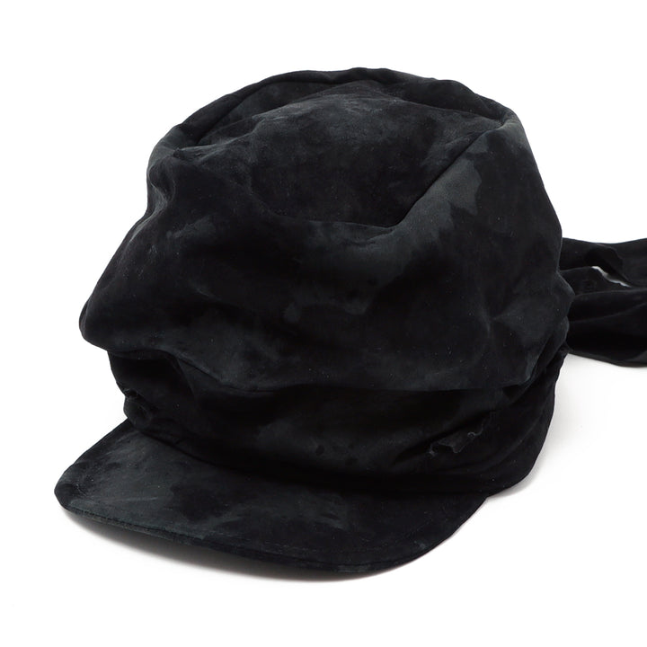 帽子 triangles hat black turn cap triangles hat(トライアングルズハット) Bleached Black Leather Turn