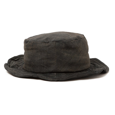 Charcoal Leather Bucket Hat  / CHARCOAL