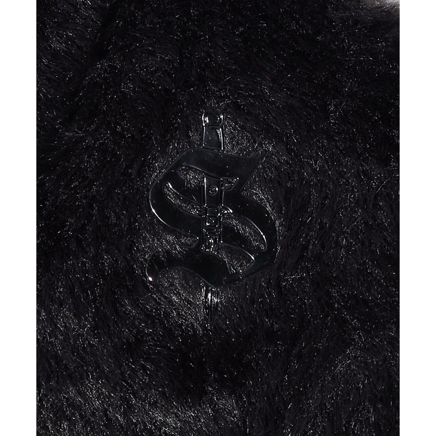 SB METALLIC LOGO SHAGGY CARDIGAN / BLACK