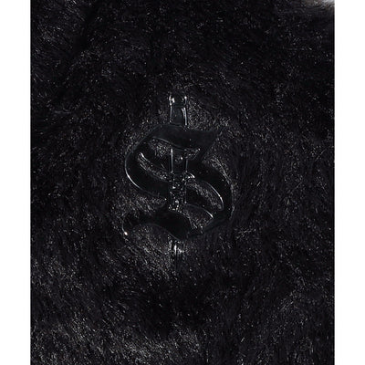 SB METALLIC LOGO SHAGGY CARDIGAN / BLACK