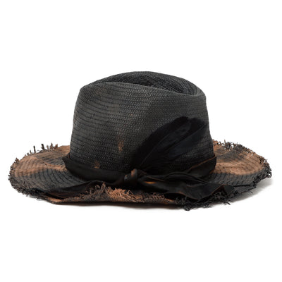 Bleach Paper Feather Fedora Hat / BLACK