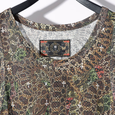 SNAKE CAMO BACK CUT NOSLEEVE / MIX