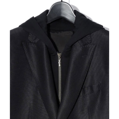 FAKE LAYERED HOODED JK / BLACK