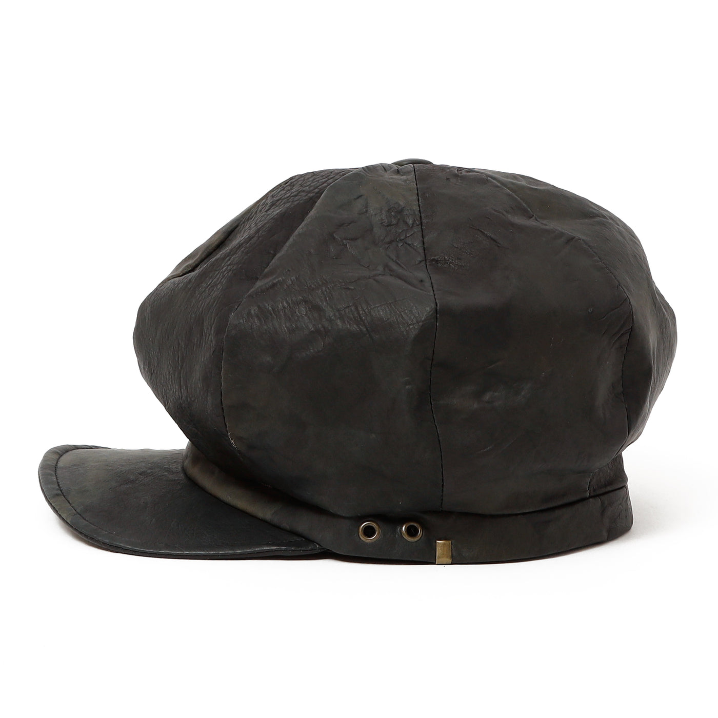 Bleached Leather Casquette / BLACK