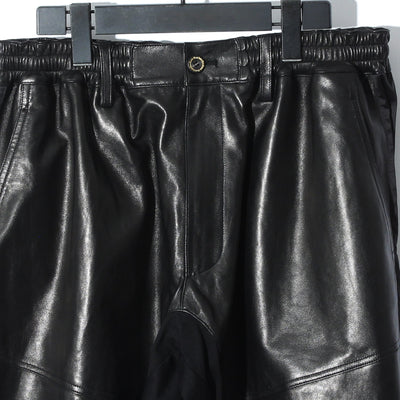 Sheep Leather Switching Pants / BLACK