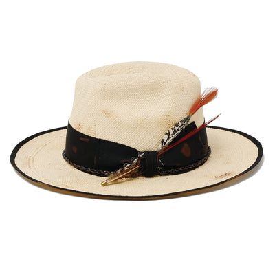 Feather Chain Western Hat / BEIGE