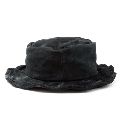 Washed Painting Leather Bucket Hat / BLACK