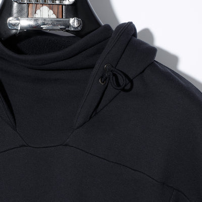 «CORDURA»NYLON HEAVY SWEAT HIGH-NECKED P/O HOODIE / B:BLACK