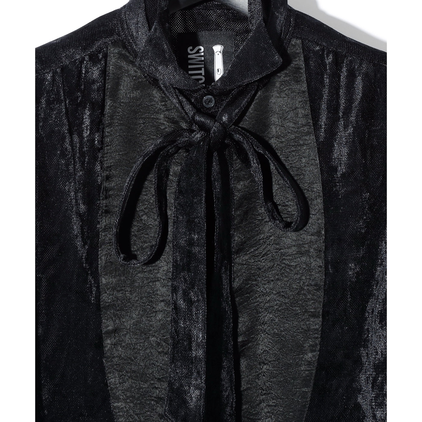 VELOUR VEIL PIRATE SHIRT / BLACK