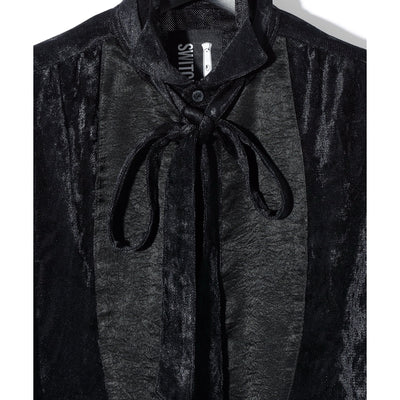VELOUR VEIL PIRATE SHIRT / BLACK