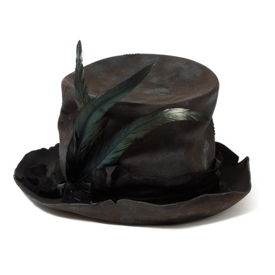 Charcoal Crow Crash Silk Hat / BLACK