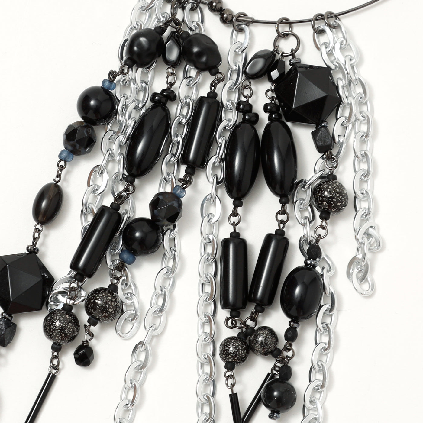 深淵 / Abyss / woden / necklace / BLACK/SILVER