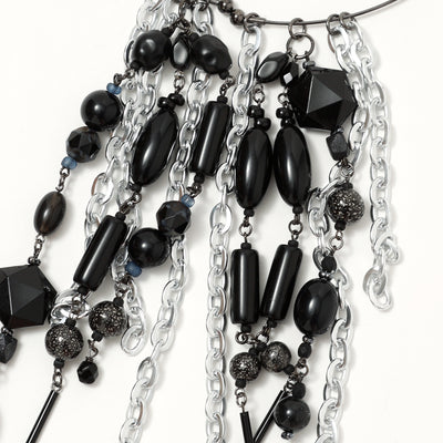 深淵 / Abyss / woden / necklace / BLACK/SILVER
