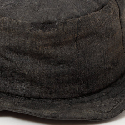 Charcoal Leather Bucket Hat  / CHARCOAL